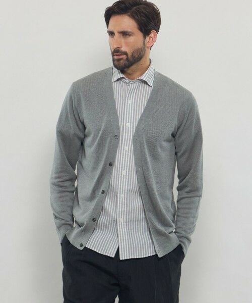 MACKINTOSH LONDON(MENS)/マッキントッシュ ロンドン メンズ ハイゲージリネンカーディガン グレー M MACKINTOSH LONDON(MENS)/マッキントッシュ ロンドン メンズ ハイゲージリネンカーディガン グレー M