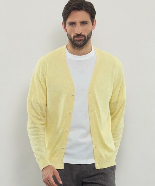 MACKINTOSH LONDON(MENS)/マッキントッシュ ロンドン メンズ ハイゲージリネンカーディガン イエロー M MACKINTOSH LONDON(MENS)/マッキントッシュ ロンドン メンズ ハイゲージリネンカーディガン イエロー M
