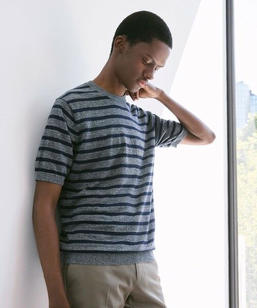 MACKINTOSH LONDON(MENS) / マッキントッシュ ロンドン メンズ ニット・セーター | 【LEON掲載】リネンボーダーニットTシャツ | 詳細2