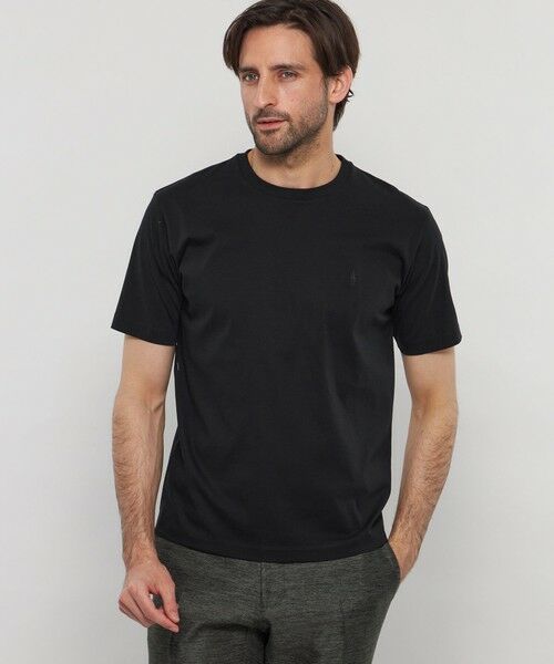 MACKINTOSH LONDON(MENS) / マッキントッシュ ロンドン メンズ カットソー | 【WEB・一部店舗限定】シルケットスムースロゴ刺しゅうTシャツ(ブラック)