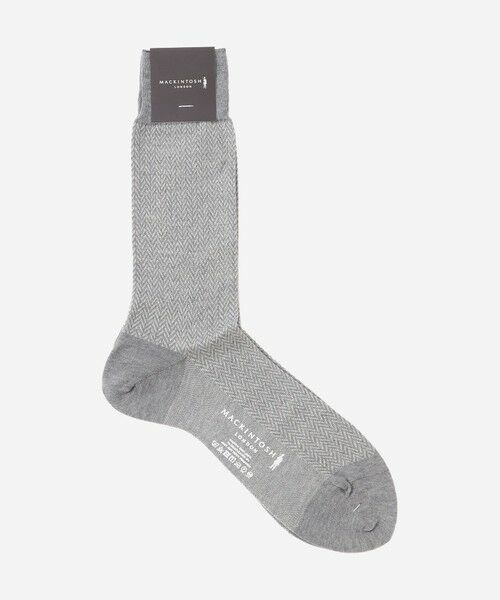 MACKINTOSH LONDON(MENS)/マッキントッシュ ロンドン メンズ ヘリンボーンソックス グレー系1 X MACKINTOSH LONDON(MENS)/マッキントッシュ ロンドン メンズ ヘリンボーンソックス グレー系1 X