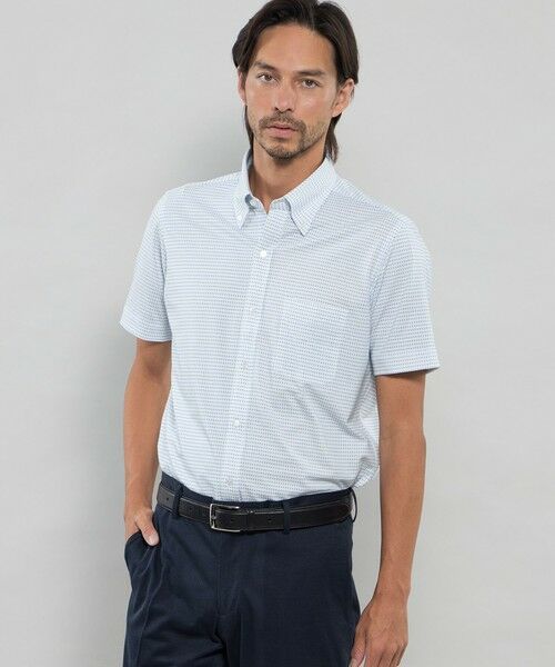 MACKINTOSH LONDON(MENS)/マッキントッシュ ロンドン メンズ 【FLEX JERSEY】ジオメトリックジャージー半袖シャツ ブルー4 L MACKINTOSH LONDON(MENS)/マッキントッシュ ロンドン メンズ 【FLEX JERSEY】ジオメトリックジャージー半袖シャツ ブルー4 L