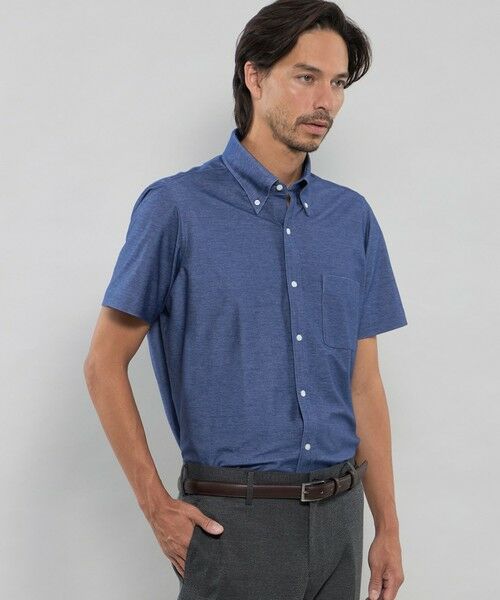 MACKINTOSH LONDON(MENS)/マッキントッシュ ロンドン メンズ 【WEB・一部店舗限定】デニムライクジャージー半袖シャツ ブルー6 M MACKINTOSH LONDON(MENS)/マッキントッシュ ロンドン メンズ 【WEB・一部店舗限定】デニムライクジャージー半袖シャツ ブルー6 M