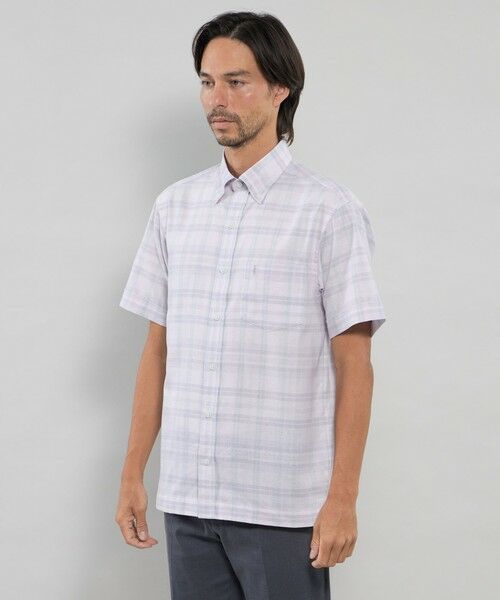MACKINTOSH LONDON(MENS) / マッキントッシュ ロンドン メンズ シャツ・ブラウス | パナマチェック半袖ボタンダウンシャツ | 詳細5