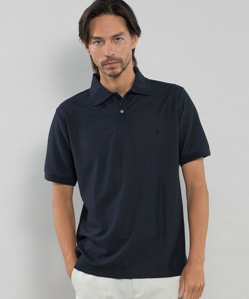 MACKINTOSH LONDON(MENS) / マッキントッシュ ロンドン メンズ カットソー | 和紙混メッシュポロシャツ(ネイビー)