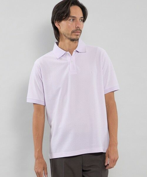 MACKINTOSH LONDON(MENS) / マッキントッシュ ロンドン メンズ カットソー | 和紙混メッシュポロシャツ(パープル)