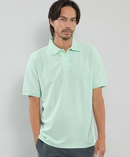 MACKINTOSH LONDON(MENS) / マッキントッシュ ロンドン メンズ カットソー | 和紙混メッシュポロシャツ(グリーン)