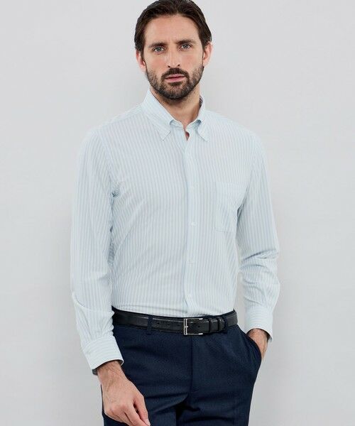 MACKINTOSH LONDON(MENS)/マッキントッシュ ロンドン メンズ 【FLEX JERSEY】カラードストライプジャージーシャツ ブルー6 LL MACKINTOSH LONDON(MENS)/マッキントッシュ ロンドン メンズ 【FLEX JERSEY】カラードストライプジャージーシャツ ブルー6 LL