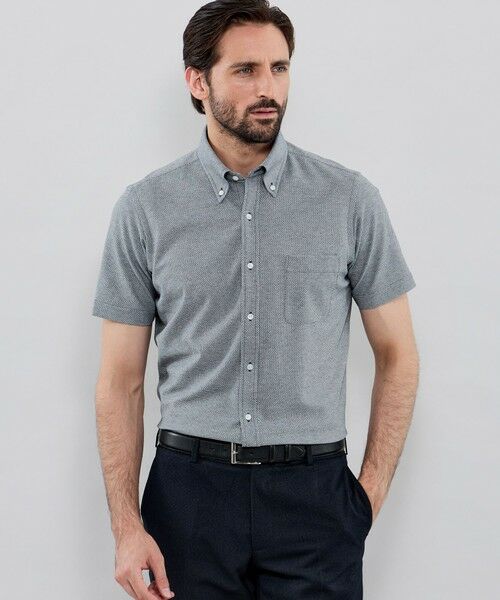 MACKINTOSH LONDON(MENS)/マッキントッシュ ロンドン メンズ 【FLEX JERSEY】ハニカムメッシュジャージー半袖シャツ ネイビー LL MACKINTOSH LONDON(MENS)/マッキントッシュ ロンドン メンズ 【FLEX JERSEY】ハニカムメッシュジャージー半袖シャツ ネイビー LL