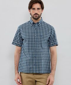 MACKINTOSH LONDON(MENS) / マッキントッシュ ロンドン 　メンズ シャツ・ブラウス | シアサッカーリネンギンガム 半袖ボタンダウンシャツ