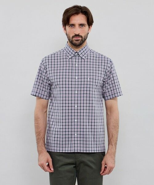 MACKINTOSH LONDON(MENS) / マッキントッシュ ロンドン 　メンズ シャツ・ブラウス | シアサッカーリネンギンガム 半袖ボタンダウンシャツ | 詳細3