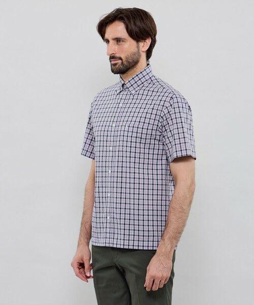 MACKINTOSH LONDON(MENS) / マッキントッシュ ロンドン 　メンズ シャツ・ブラウス | シアサッカーリネンギンガム 半袖ボタンダウンシャツ | 詳細4