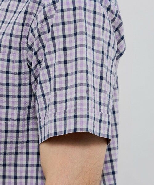 MACKINTOSH LONDON(MENS) / マッキントッシュ ロンドン 　メンズ シャツ・ブラウス | シアサッカーリネンギンガム 半袖ボタンダウンシャツ | 詳細6