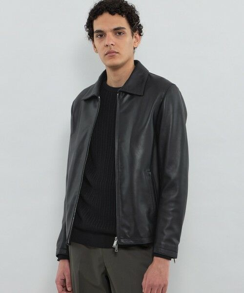 MACKINTOSH LONDON(MENS) / マッキントッシュ ロンドン メンズ ブルゾン | 【Weather proofed Leather】レザーアビエータージャケット(ブラック)