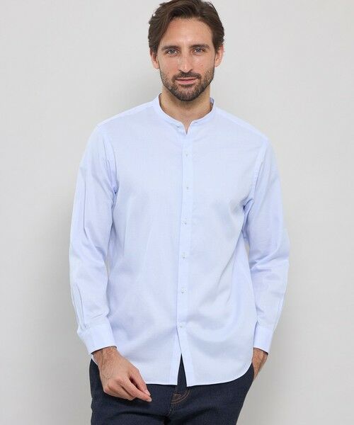 MACKINTOSH LONDON(MENS)/マッキントッシュ ロンドン メンズ 小紋ジャカードバンドカラーシャツ ブルー2 LL MACKINTOSH LONDON(MENS)/マッキントッシュ ロンドン メンズ 小紋ジャカードバンドカラーシャツ ブルー2 LL