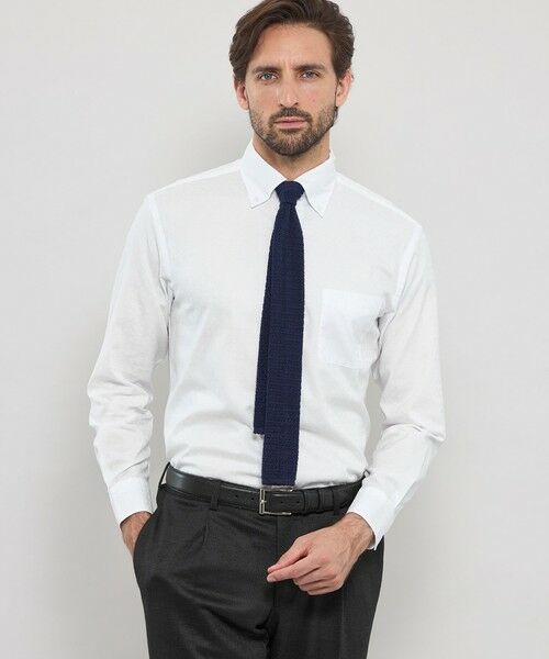 MACKINTOSH LONDON(MENS) / マッキントッシュ ロンドン メンズ シャツ・ブラウス | マイクロアンドリュージャカードボタンダウンシャツ(ホワイト)