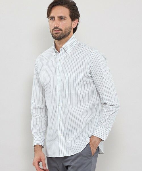 MACKINTOSH LONDON(MENS)/マッキントッシュ ロンドン メンズ ストレッチタイプライターストライプボタンダウンシャツ グレー系1 LL MACKINTOSH LONDON(MENS)/マッキントッシュ ロンドン メンズ ストレッチタイプライターストライプボタンダウンシャツ グレー系1 LL