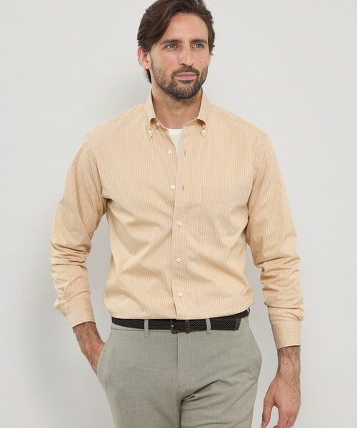 MACKINTOSH LONDON(MENS)/マッキントッシュ ロンドン メンズ ストレッチタイプライターストライプボタンダウンシャツ オレンジ LL MACKINTOSH LONDON(MENS)/マッキントッシュ ロンドン メンズ ストレッチタイプライターストライプボタンダウンシャツ オレンジ LL