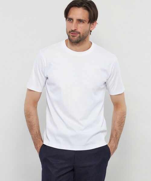 MACKINTOSH LONDON(MENS) / マッキントッシュ ロンドン メンズ カットソー | 【WEB・一部店舗限定】シルケットスムースロゴ刺しゅうTシャツ(ホワイト)