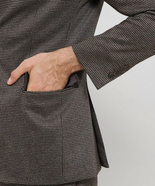 MACKINTOSH LONDON(MENS) / マッキントッシュ ロンドン メンズ ノーカラージャケット | 【WEB・一部店舗限定】【FLEX JERSEY】ハウンドトゥースジャージーセットアップジャケット | 詳細7