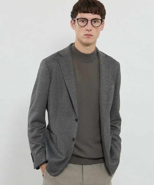 MACKINTOSH LONDON(MENS) / マッキントッシュ ロンドン メンズ ノーカラージャケット | 【FLEX JERSEY】ハニカムジャージージャケット(グレー系2)