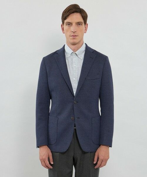 MACKINTOSH LONDON(MENS) / マッキントッシュ ロンドン 　メンズ ノーカラージャケット | 【FLEX JERSEY】ハニカムジャージージャケット | 詳細4