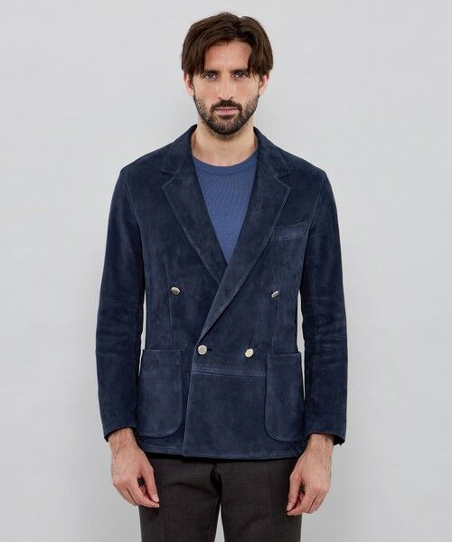 マッキントシュロンドン　スエードジャケット ダブルブレステッドスエードジャケット （ノーカラージャケット