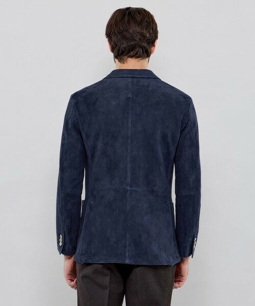 ダブルブレステッドスエードジャケット （ノーカラージャケット