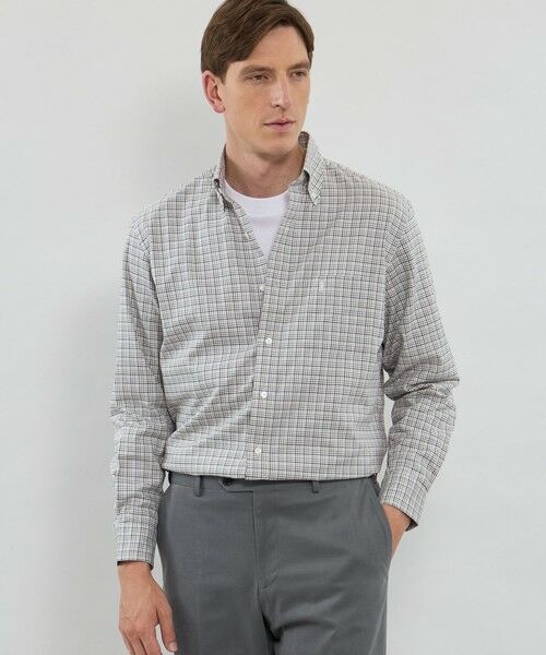 MACKINTOSH LONDON(MENS)/マッキントッシュ ロンドン メンズ ピーチチェックボタンダウンシャツ グレー系1 L MACKINTOSH LONDON(MENS)/マッキントッシュ ロンドン メンズ ピーチチェックボタンダウンシャツ グレー系1 L