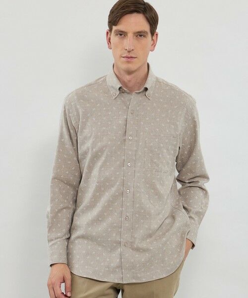 MACKINTOSH LONDON(MENS)/マッキントッシュ ロンドン メンズ ペイズリージャカードボタンダウンシャツ ベージュ L MACKINTOSH LONDON(MENS)/マッキントッシュ ロンドン メンズ ペイズリージャカードボタンダウンシャツ ベージュ L