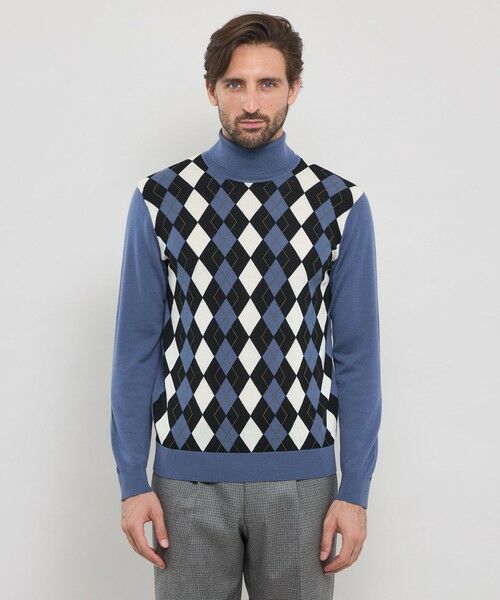 MACKINTOSH LONDON(MENS) / マッキントッシュ ロンドン メンズ ニット・セーター | 14ゲージインターシャアーガイルタートルネックニット | 詳細3