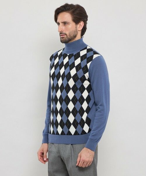 MACKINTOSH LONDON(MENS) / マッキントッシュ ロンドン メンズ ニット・セーター | 14ゲージインターシャアーガイルタートルネックニット | 詳細4