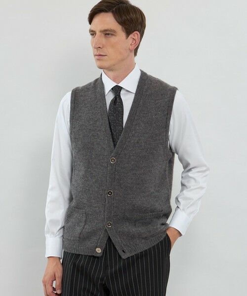 MACKINTOSH LONDON(MENS)/マッキントッシュ ロンドン メンズ ウールアルパカニットベスト グレー系1 L MACKINTOSH LONDON(MENS)/マッキントッシュ ロンドン メンズ ウールアルパカニットベスト グレー系1 L