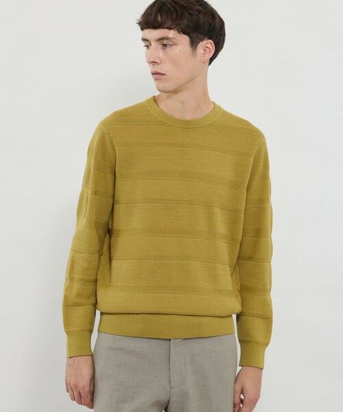 MACKINTOSH LONDON(MENS)/マッキントッシュ ロンドン メンズ リンクスボーダークルーネックニット イエロー4 LL MACKINTOSH LONDON(MENS)/マッキントッシュ ロンドン メンズ リンクスボーダークルーネックニット イエロー4 LL