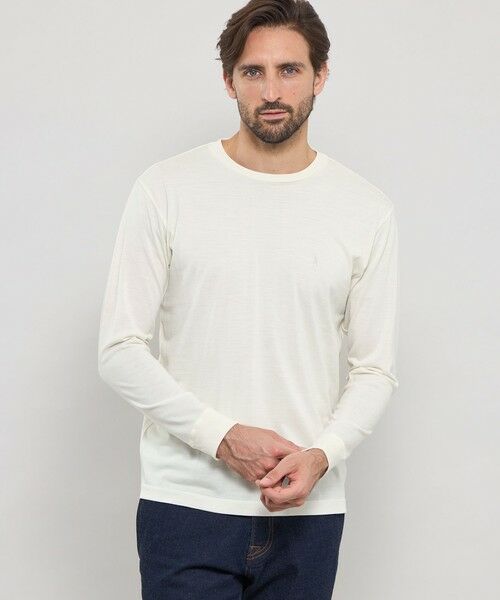 MACKINTOSH LONDON(MENS)/マッキントッシュ ロンドン メンズ 【WEB・一部店舗限定】ウールプラックスプレーティングロングスリーブTシャツ オフホワイト LL