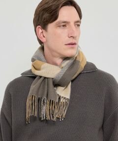 MACKINTOSH LONDON(MENS) / マッキントッシュ ロンドン 　メンズ マフラー・ショール・スヌード・ストール | ベビーアルパカ リバーシブルパネルチェックマフラー