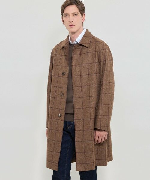 MACKINTOSH LONDON(MENS)/マッキントッシュ ロンドン メンズ 【DUNFORD】【Loro Piana Fabric】チェックウールステンカラーコート ブラウン4 38 MACKINTOSH LONDON(MENS)/マッキントッシュ ロンドン メンズ 【DUNFORD】【Loro Piana Fabric】チェックウールステンカラーコート ブラウン4 38