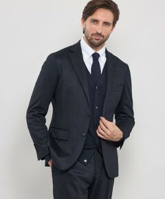 MACKINTOSH LONDON(MENS) / マッキントッシュ ロンドン 　メンズ ノーカラージャケット | 【FLEX JERSEY】グレンチェックセットアップジャケット