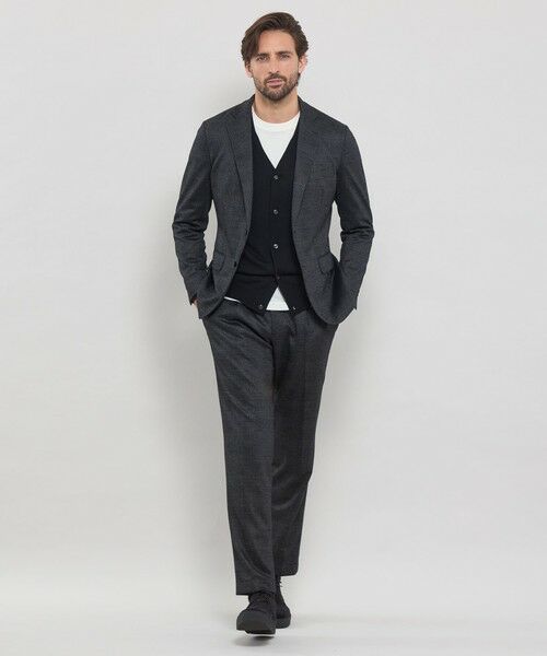 MACKINTOSH LONDON(MENS) / マッキントッシュ ロンドン 　メンズ ノーカラージャケット | 【FLEX JERSEY】グレンチェックセットアップジャケット | 詳細1