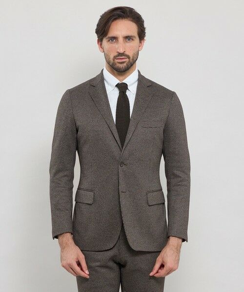 MACKINTOSH LONDON(MENS) / マッキントッシュ ロンドン メンズ ノーカラージャケット | 【WEB・一部店舗限定】【FLEX JERSEY】ハウンドトゥースジャージーセットアップジャケット | 詳細3