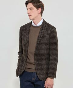 MACKINTOSH LONDON(MENS) / マッキントッシュ ロンドン 　メンズ ノーカラージャケット | 【FLEX JERSEY】【ROMA/ローマ】ハウンドトゥースジャケット