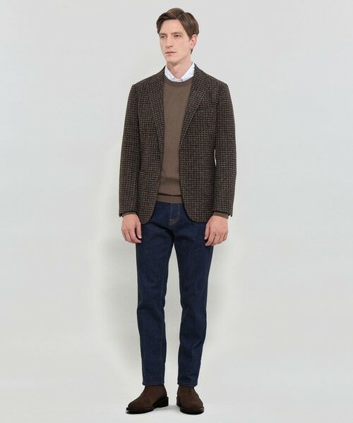 MACKINTOSH LONDON(MENS) / マッキントッシュ ロンドン 　メンズ ノーカラージャケット | 【FLEX JERSEY】【ROMA/ローマ】ハウンドトゥースジャケット | 詳細1