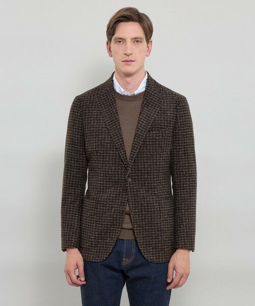 MACKINTOSH LONDON(MENS) / マッキントッシュ ロンドン 　メンズ ノーカラージャケット | 【FLEX JERSEY】【ROMA/ローマ】ハウンドトゥースジャケット | 詳細2