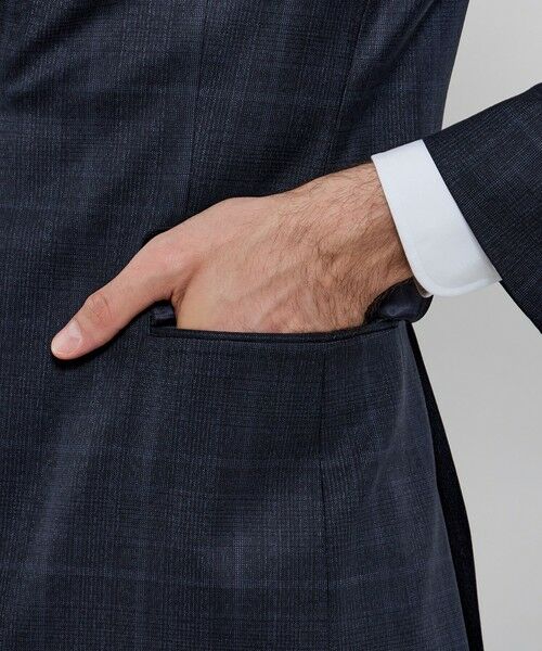 MACKINTOSH LONDON(MENS) / マッキントッシュ ロンドン メンズ セットアップ | 【NEW BRIDGE】Super150's コンビネーションチェックネイビースーツ | 詳細7