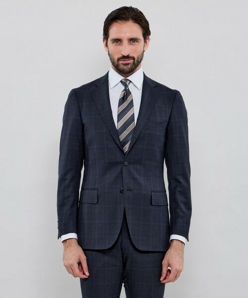 MACKINTOSH LONDON(MENS) / マッキントッシュ ロンドン メンズ セットアップ | 【NEW BRIDGE】Super150's コンビネーションチェックネイビースーツ | 詳細2