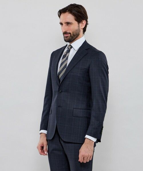 MACKINTOSH LONDON(MENS) / マッキントッシュ ロンドン メンズ セットアップ | 【NEW BRIDGE】Super150's コンビネーションチェックネイビースーツ | 詳細3