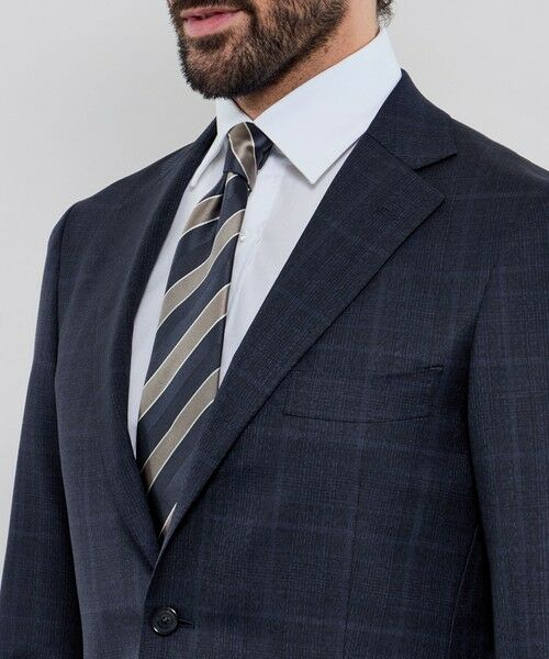 MACKINTOSH LONDON(MENS) / マッキントッシュ ロンドン メンズ セットアップ | 【NEW BRIDGE】Super150's コンビネーションチェックネイビースーツ | 詳細5