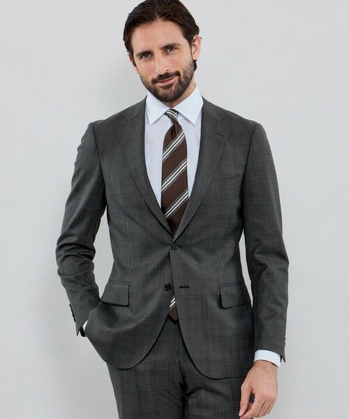 MACKINTOSH LONDON(MENS)/マッキントッシュ ロンドン メンズ 【NEW BRIDGE】Super150's コンビネーションチェックグレースーツ チャコールグレー 40 MACKINTOSH LONDON(MENS)/マッキントッシュ ロンドン メンズ 【NEW BRIDGE】Super150's コンビネーションチェックグレースーツ チャコールグレー 40