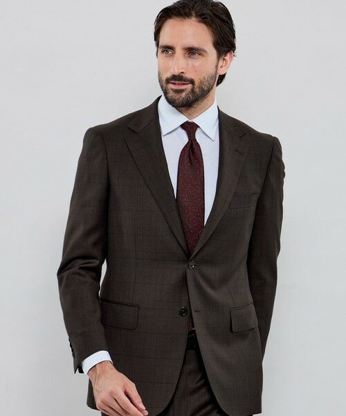 MACKINTOSH LONDON(MENS) / マッキントッシュ ロンドン メンズ セットアップ | 【OX BRIDGE】【DORMEUIL/ドーメル】コンビネーションチェックスーツ(ブラウン8)