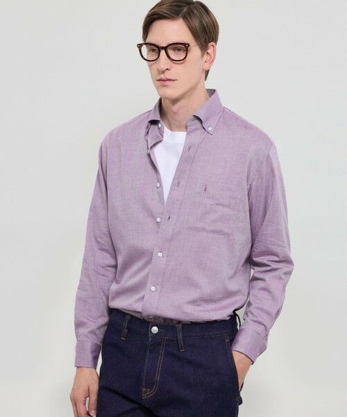 MACKINTOSH LONDON(MENS)/マッキントッシュ ロンドン メンズ コットンカシミヤボタンダウンシャツ パープル6 LL MACKINTOSH LONDON(MENS)/マッキントッシュ ロンドン メンズ コットンカシミヤボタンダウンシャツ パープル6 LL